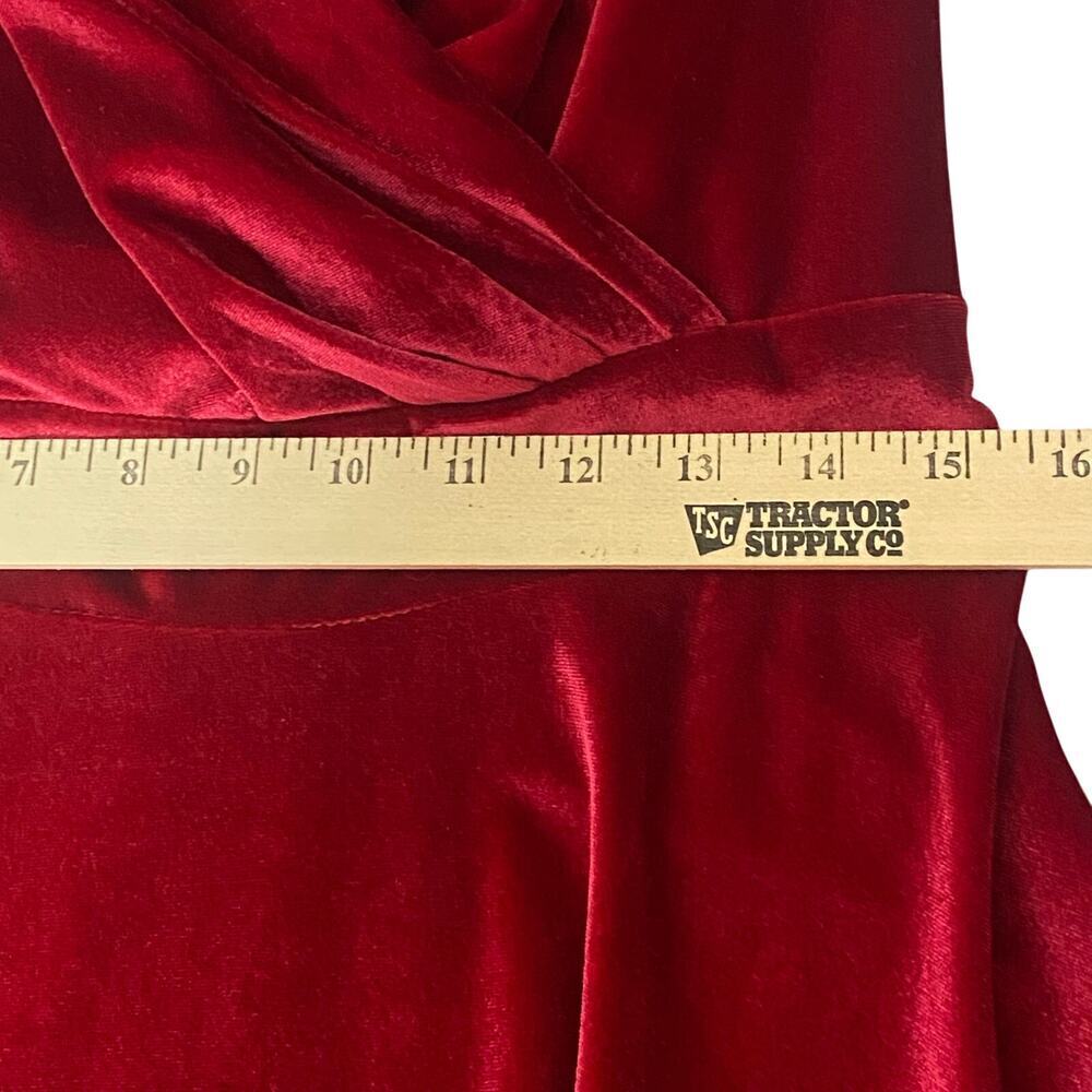 GRACE KARIN Red Velvet Dress, Sleeveless V-line, Flared A-Line, Zip, Midi, Large - Picture 8 of 12
